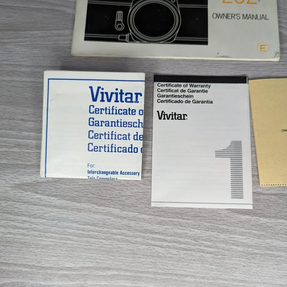 Vintage Minolta & Vivitar Camera and Lenses Manuals